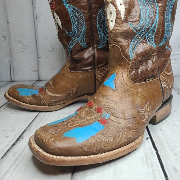Cruzalta Womens Boots Hand Tooled Design Size 9-9.5 Nice Condition - Picture 12 of 12